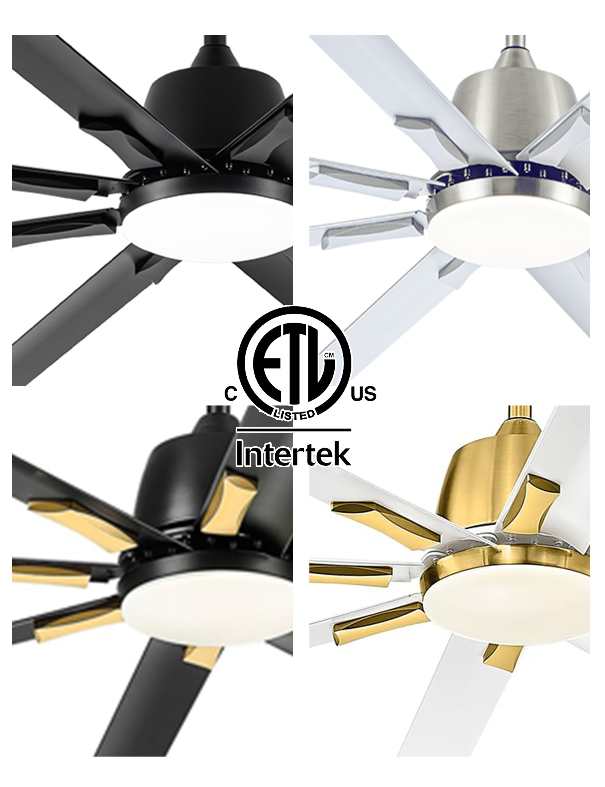 Luxe Flow 72inch DC ceiling fan in black/Nickel
